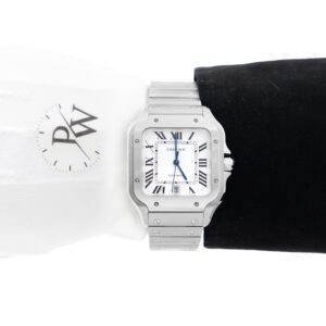 Cartier Santos Suizo Acero Cara Blanca