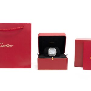 Cartier Santos Suizo Acero Cara Blanca