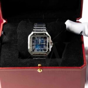 Cartier Santos Acero Caratula Azul