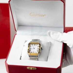 Cartier Santos Oro-Acero Carátula Blanca