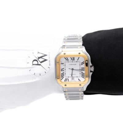 Cartier Santos Oro-Acero Carátula Blanca