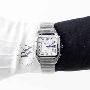 Cartier Santos Acero, Caratula Blanca