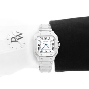 Cartier Santos Acero, Caratula Blanca