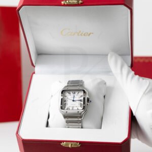 Cartier Santos Acero Caratula Blanca