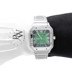 Cartier Santos Acero Caratula Verde