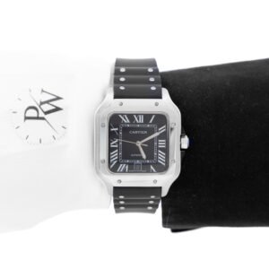 Cartier Santos Caucho Negro Caratula Negra