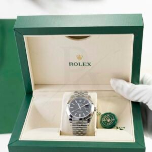 Rolex Suizo Datejust Cara Negra Acero
