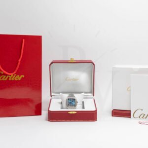 Cartier Santos Plateado Sin Fechador.