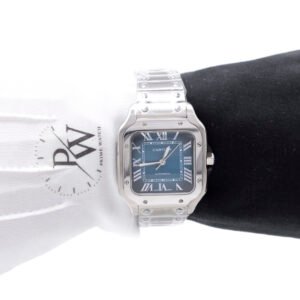 Cartier Santos Plateado Sin Fechador.