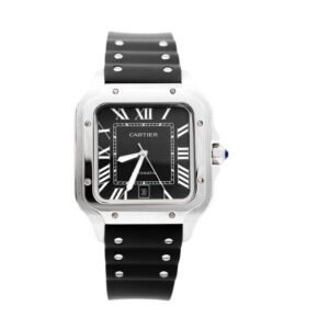 Cartier Santos Caucho Negro Caratula Negra