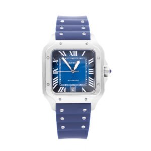 Cartier Santos Caucho Azul Caratula Azul
