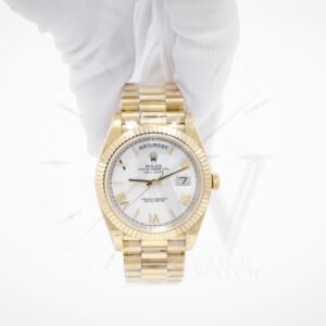 Rolex Day Date Suizo Dorado Caratula Blanca