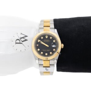 Rolex Datejust Acero-Oro Caratula Negra Indicadores Adiamantado