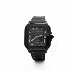 Cartier Santos Negro Correa de Caucho