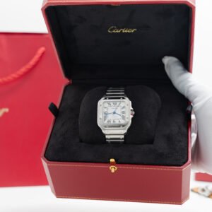 Cartier Santos Suizo Acero Cara Blanca