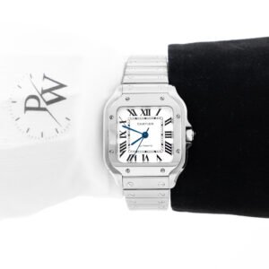 Cartier Santos Suizo Acero Cara Blanca