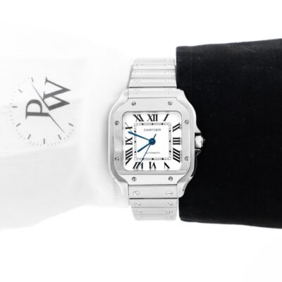 Cartier Santos Suizo Acero Cara Blanca