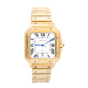 Cartier Santos Dorado Cara Blanca