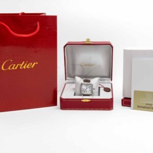 Cartier Santos Dumont Cara Blanca Correa Cafe