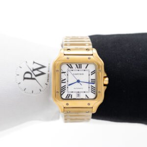 Cartier Santos Dorado Cara Blanca