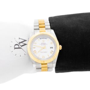 Rolex Day Date Bitono Cara Blanca Números Romanos