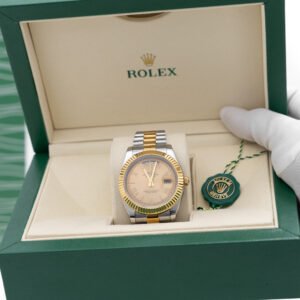 Rolex Day Date Bitono Light Gold Números Romanos