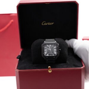 Cartier Santos Suizo Caucho Negro