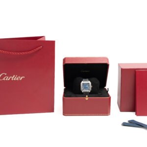Cartier Santos Suizo Acero Carátula Azul